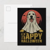 Gelukkige Halloween Labrador Retriever Dog Ghost Feestdagenkaart (Voorkant / Achterkant)