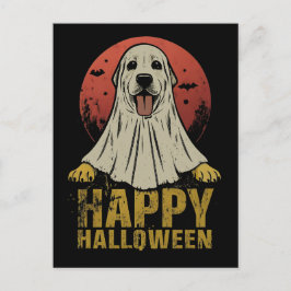 Gelukkige Halloween Labrador Retriever Dog Ghost Feestdagenkaart