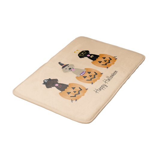 Gelukkige Halloween Labrador Retriever Honden Pomp Badmat (Gekanteld)
