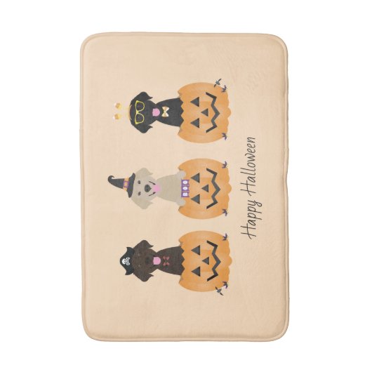 Gelukkige Halloween Labrador Retriever Honden Pomp Badmat (Voorkant Verticaal)