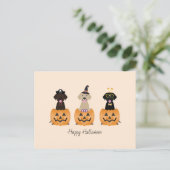 Gelukkige Halloween Labrador Retriever Honden Pomp Briefkaart (Staand voorkant)
