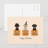 Gelukkige Halloween Labrador Retriever Honden Pomp Briefkaart (Voorkant / Achterkant)