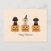 Gelukkige Halloween Labrador Retriever Honden Pomp Briefkaart (Voorkant)