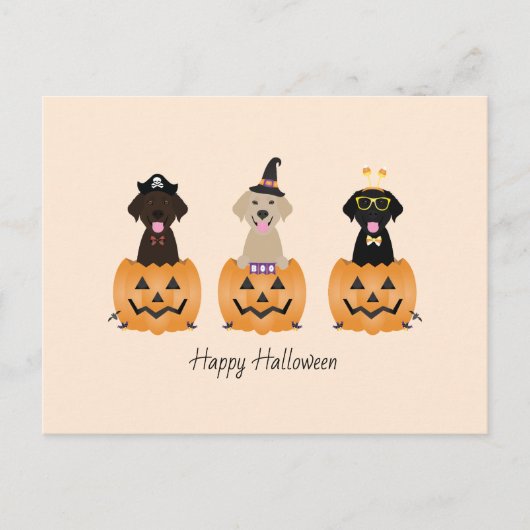 Gelukkige Halloween Labrador Retriever Honden Pomp Briefkaart (Voorkant)