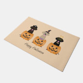 Gelukkige Halloween Labrador Retriever Honden Pomp Deurmat (Schuin)