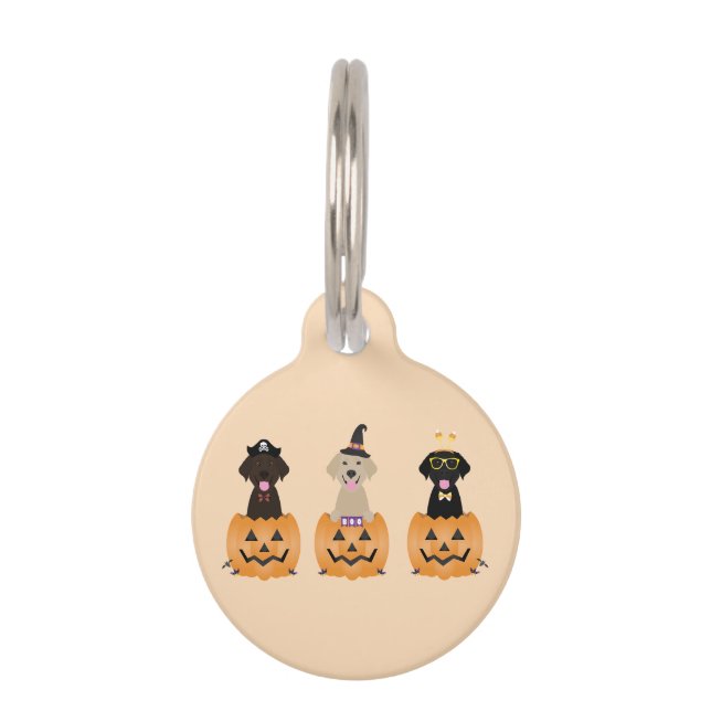 Gelukkige Halloween Labrador Retriever Honden Pomp Huisdierpenning (Voorkant)
