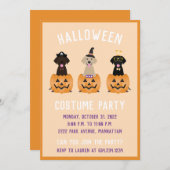 Gelukkige Halloween Labrador Retriever Honden Pomp Kaart (Voorkant / Achterkant)