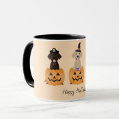 Gelukkige Halloween Labrador Retriever Honden Pomp Mok (Voorkant links)