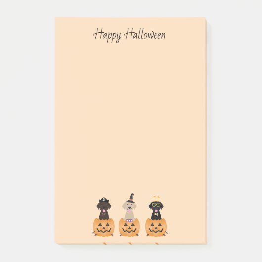 Gelukkige Halloween Labrador Retriever Honden Pomp Post-it® Notes (Voorkant)