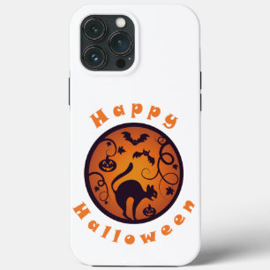 Gelukkige Halloween lantaarn zwarte kat spinnen en Case-Mate iPhone Case