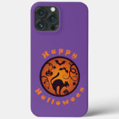 Gelukkige Halloween lantaarn zwarte kat spinnen en Case-Mate iPhone Case (Achterkant)