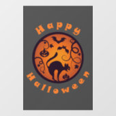 Gelukkige Halloween lantaarn zwarte kat spinnen en Raamsticker (Vel)