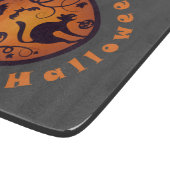 Gelukkige Halloween lantaarn zwarte kat spinnen en Snijplank (Hoek)