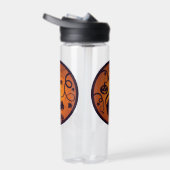 Gelukkige Halloween lantaarn zwarte kat spinnen en Waterfles (Rechts)