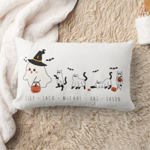Gelukkige Halloween Leuke Ghost Katten Kussen