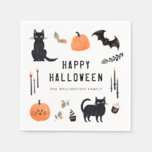 Gelukkige Halloween Leuke Kat Pompoen Bat