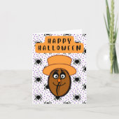 Gelukkige Halloween/Leuke Koffieboon Kaart (Voorkant)