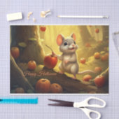 Gelukkige Halloween Leuke Muis en Pompoenen Tissuepapier (Craft)