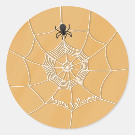 Gelukkige Halloween Leuke Spooky Spider Wo Ronde Sticker (Voorkant)