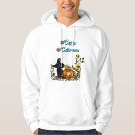 Gelukkige Halloween met grappige kat Hoodie