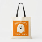 Gelukkige Halloween met Naam Leuke Ghost Treat Tote Bag (Voorkant)