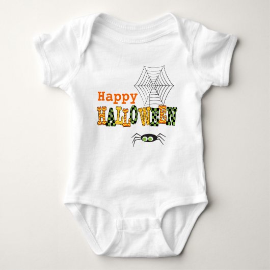 Gelukkige Halloween met Schattigee Spin & Web Romper (Voorkant)