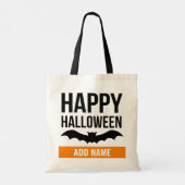 Gelukkige Halloween met Vette Naam van de Douane T Tote Bag (Achterkant)