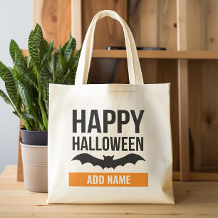 Gelukkige Halloween met Vette Naam van de Douane T Tote Bag