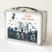 Gelukkige Halloween metalen lunchbox (Voorkant)