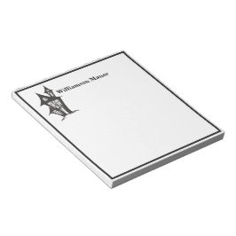Gelukkige Halloween Monogram Familie Spookhuis Mem Notitieblok