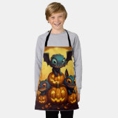 Gelukkige Halloween monster vleermuizen glimlachen Schort (Gedragen)