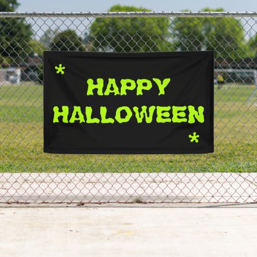 Gelukkige Halloween neon groen slijm spooky typogr Spandoek (Insitu)