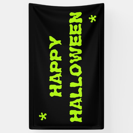 Gelukkige Halloween neon groen slijm spooky typogr Spandoek (Verticaal)