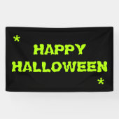 Gelukkige Halloween neon groen slijm spooky typogr Spandoek (Horizontaal)