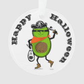 Gelukkige Halloween Pirate Avocado Ornament (voorkant)