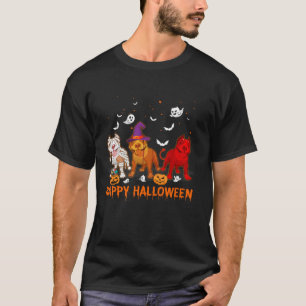Gelukkige Halloween Pitbull Heks Duivel Pompoen Pi T-shirt