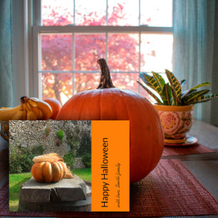 Gelukkige Halloween pompoen foto Aankondigingskaart
