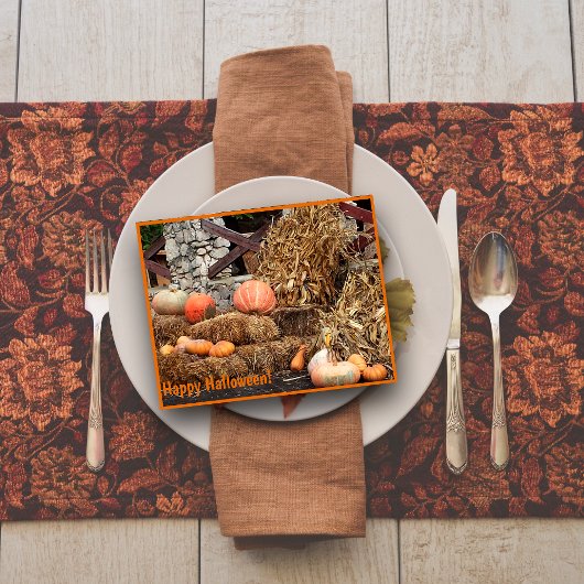 Gelukkige Halloween pompoen fotografie Briefkaart