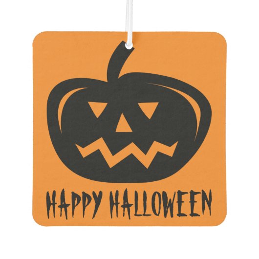 Gelukkige Halloween pompoen hoofd snijdende auto Luchtverfrisser (Voorkant)
