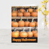 Gelukkige Halloween pompoen muur groet Kaart (Gele Bloem)