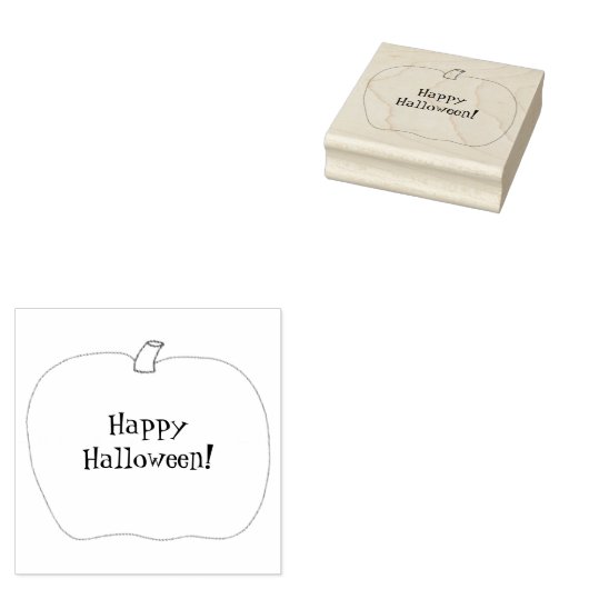 Gelukkige Halloween pompoen omtrek rubberen stempe Rubberstempel (Gestempeld)