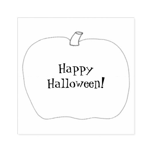 Gelukkige Halloween pompoen omtrek rubberen stempe Rubberstempel (Afrduk)