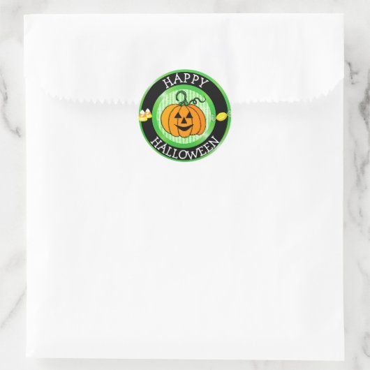 Gelukkige Halloween Pompoen & Snoep Sticker (Tas)
