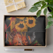 Gelukkige Halloween Pompoenen en Zonnebloemen Tissuepapier (Geschenk)