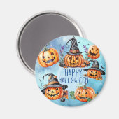 Gelukkige Halloween pompoenmagneet Magneet (Voorkant / Achterkant)