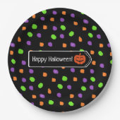 Gelukkige Halloween Pumpkin Polka Dot Papieren Bordje (Voorkant)