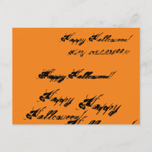 Gelukkige Halloween rustieke inkt cursief script W Briefkaart