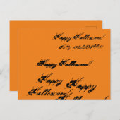 Gelukkige Halloween rustieke inkt cursief script W Briefkaart (Voorkant / Achterkant)