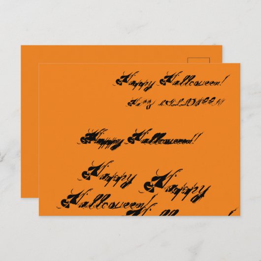 Gelukkige Halloween rustieke inkt cursief script W Briefkaart (Voorkant / Achterkant)