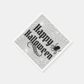 Gelukkige Halloween Scary Grey Zwarte Spin Servet (Hoek)